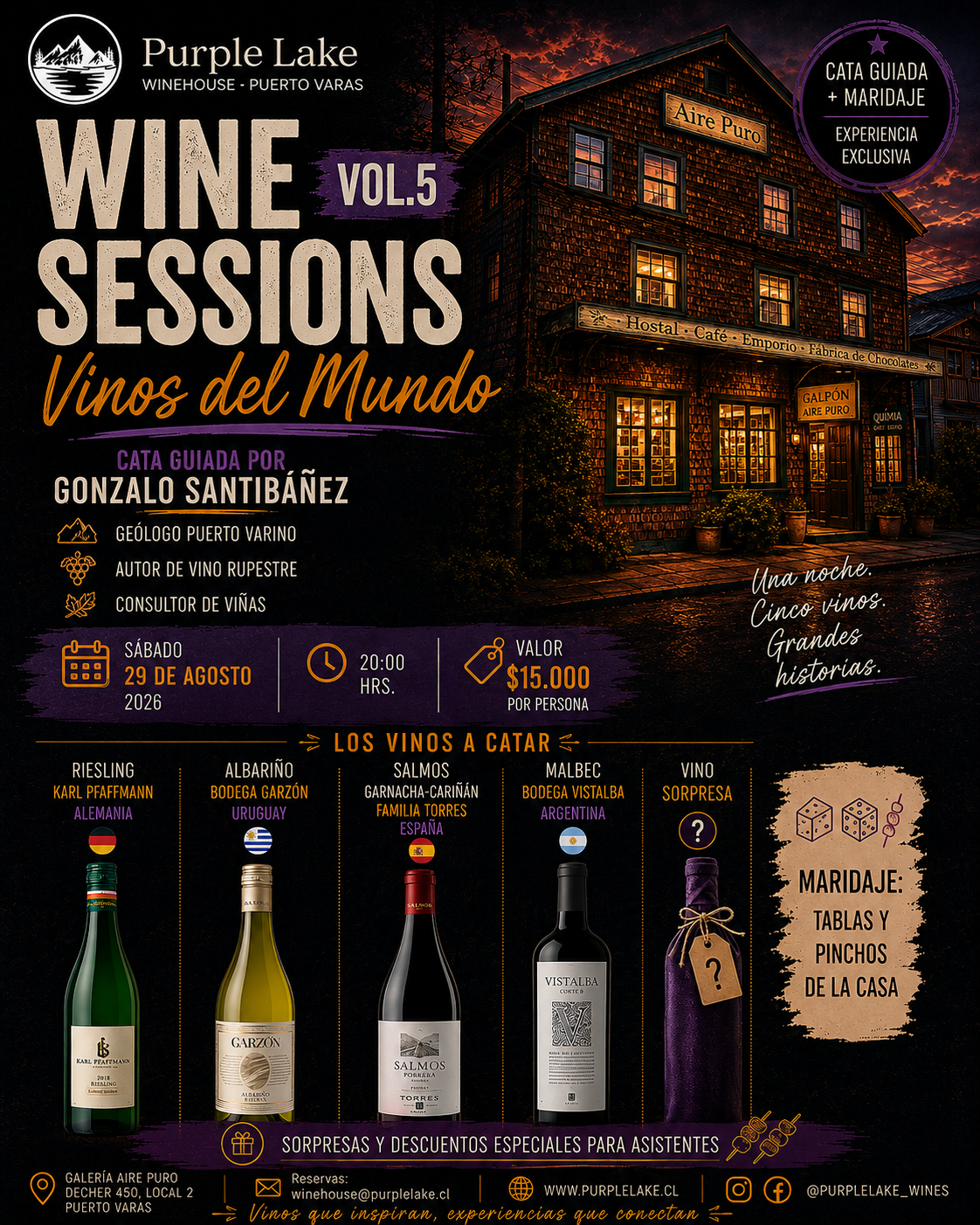 Purple Lake Wine Sessions Vol. 5 - Vinos del Mundo con Gonzalo Santibáñez